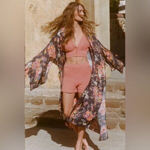 UFT/S 2pc Spell ⁺₊⋆ ☾⋆⁺₊ Chloe Knit Cardigan Shorts Set in Rose